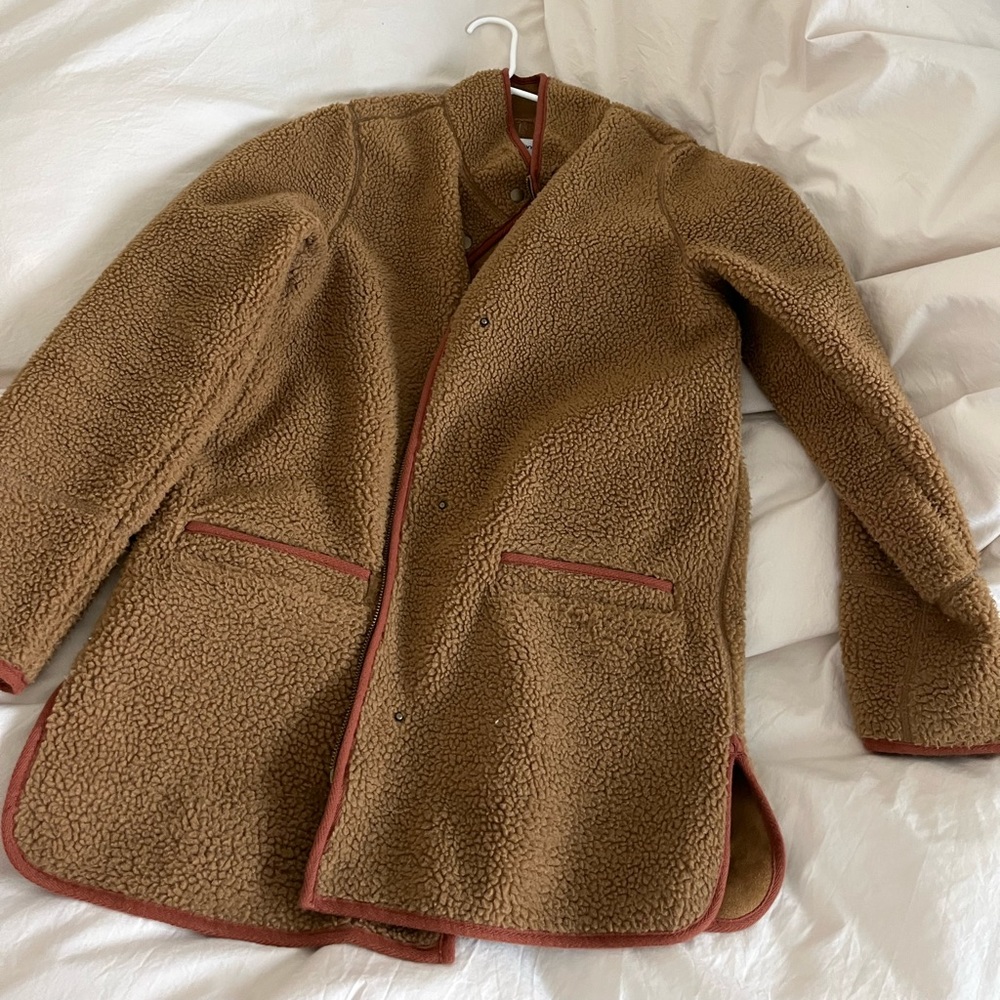 Old navy Sherpa lined coat camel brown size small